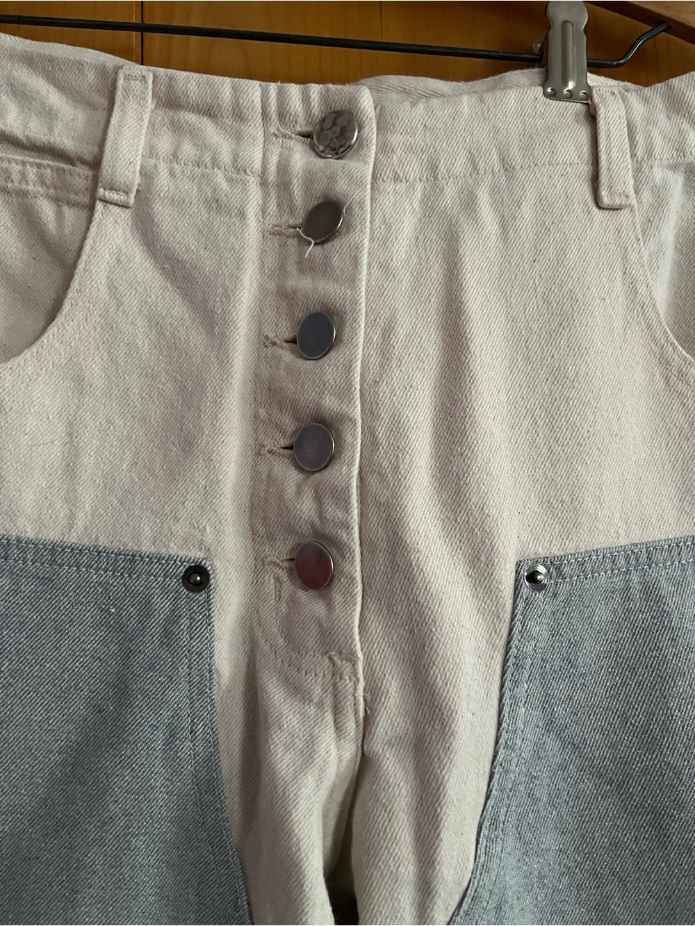 RARE Rachel Comey Handy jeans - white with light denim panels, size 4 - Picture 2 of 8